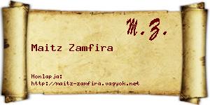 Maitz Zamfira névjegykártya